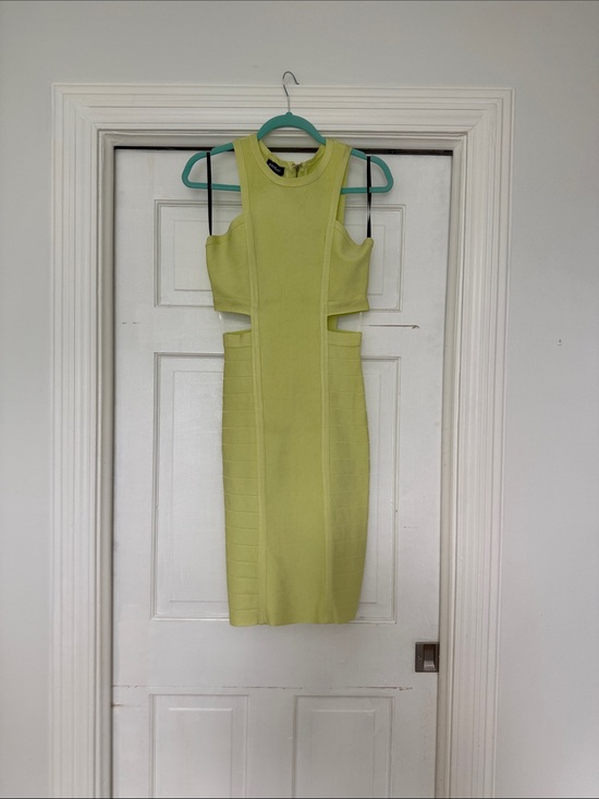 bebe Dresses & Skirts - bebe Neon Lime Cutout Midi Dress